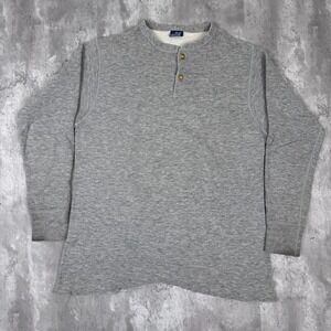 Vintage Duofold Two Layer Henley Shirt Mens Large Gray Wool Base Thermal 70s 80s